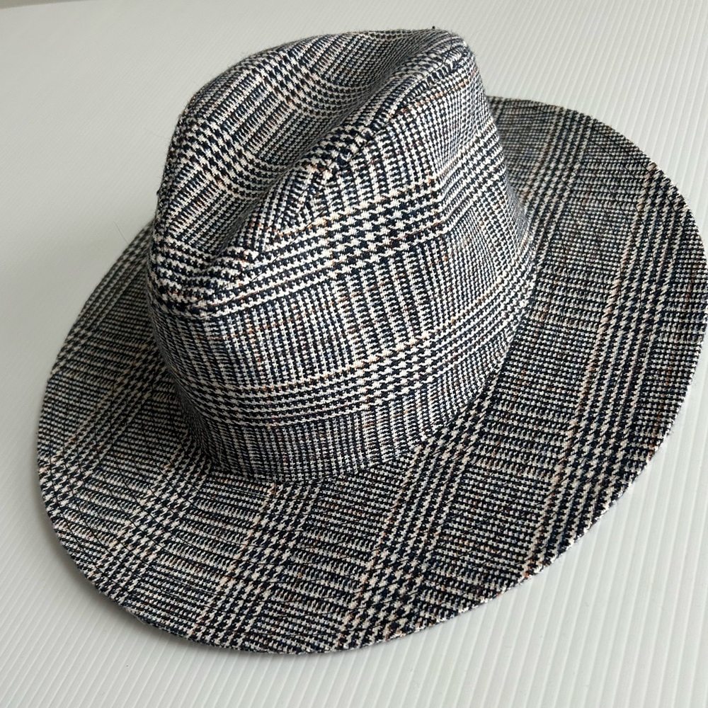 ANTHROPOLOGIE Plaid Fedora Hat
